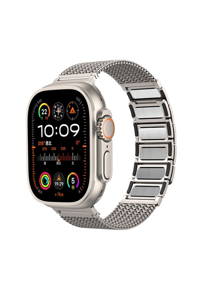 A-Case its My Case Hasir Series High Premium Grade Watch Band Compatible with Apple Watch 42/44/45/46/49mm - Titanium