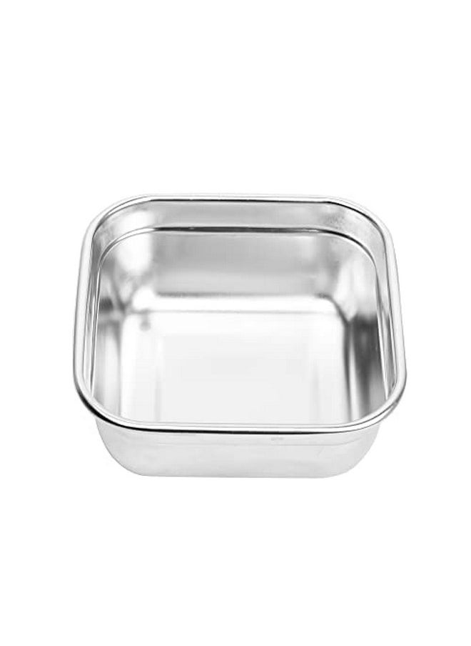 Femora High Stainless Steel Square Airtight Leakproof Unbreakable Storage Container (380 ml, 550 ml, 750 ml, Silver) - Set of 3