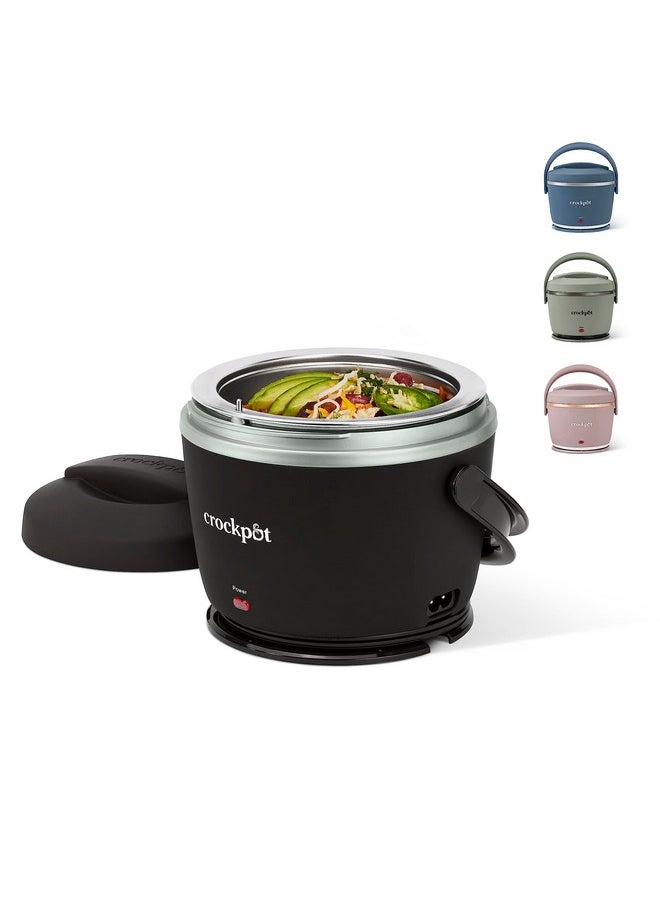 Crock-Pot Electric Lunch Box, 20-Ounce Portable Food Warmer, Black Licorice, Perfect for Travel, On-the-Go & Office Use | Stylish, Spill-Free & Dishwasher-Safe | Ideal Men & Women's Gifts