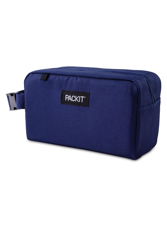 PackIt® Freezable Snack Box, True Blue, Built with EcoFreeze® Technology, Collapsible, Reusable, Zip Closure with Buckle Handle, Designed For Work Snacks, Fresh Snacks On the Go, Adults, and All Ages