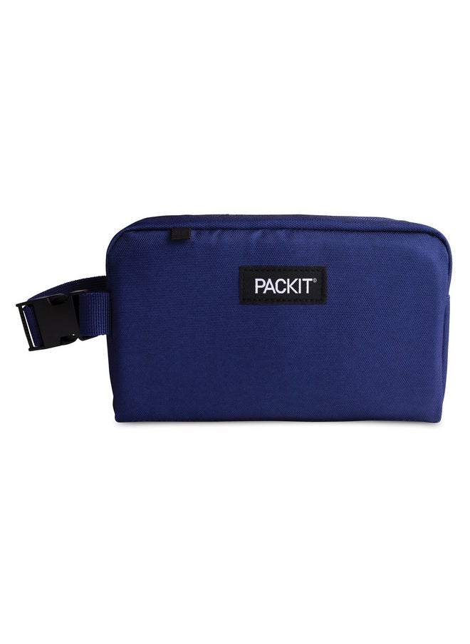 PackIt® Freezable Snack Box, True Blue, Built with EcoFreeze® Technology, Collapsible, Reusable, Zip Closure with Buckle Handle, Designed For Work Snacks, Fresh Snacks On the Go, Adults, and All Ages