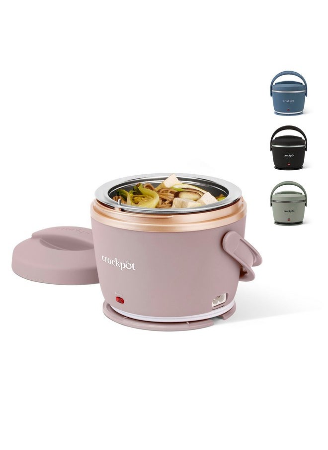 Crock-Pot 20-Ounce Electric Lunch Box, Portable Food Warmer, Blush Pink | Perfect for Travel, Car, On-the-Go | Spill-Free, Dishwasher-Safe