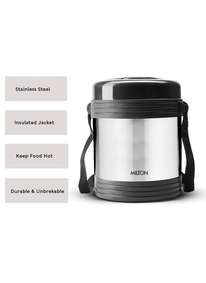 MILTON Legend Deluxe 3 Stainless Steel Containers with Steam Vent 200 ml Each, Hot & Cold Leak-Proof Insulated Lunch Box for Office, College, Picnic, Silver