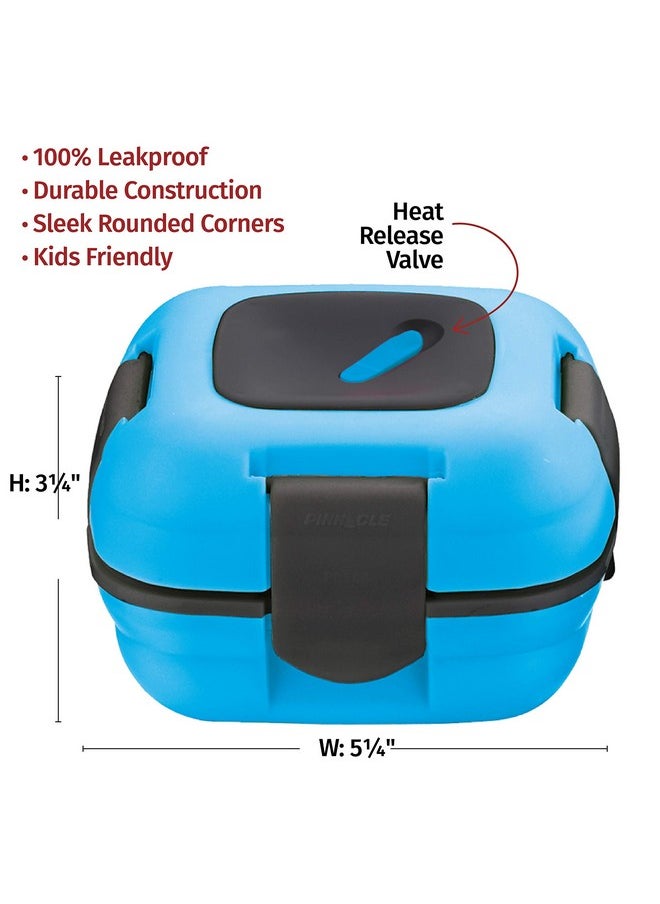 Pinnacle Insulated Leak Proof Lunch Box for Adults and Kids - Thermal Lunch Container With NEW Heat Release Valve 16 oz ~Set of 2~ Blue-Pink