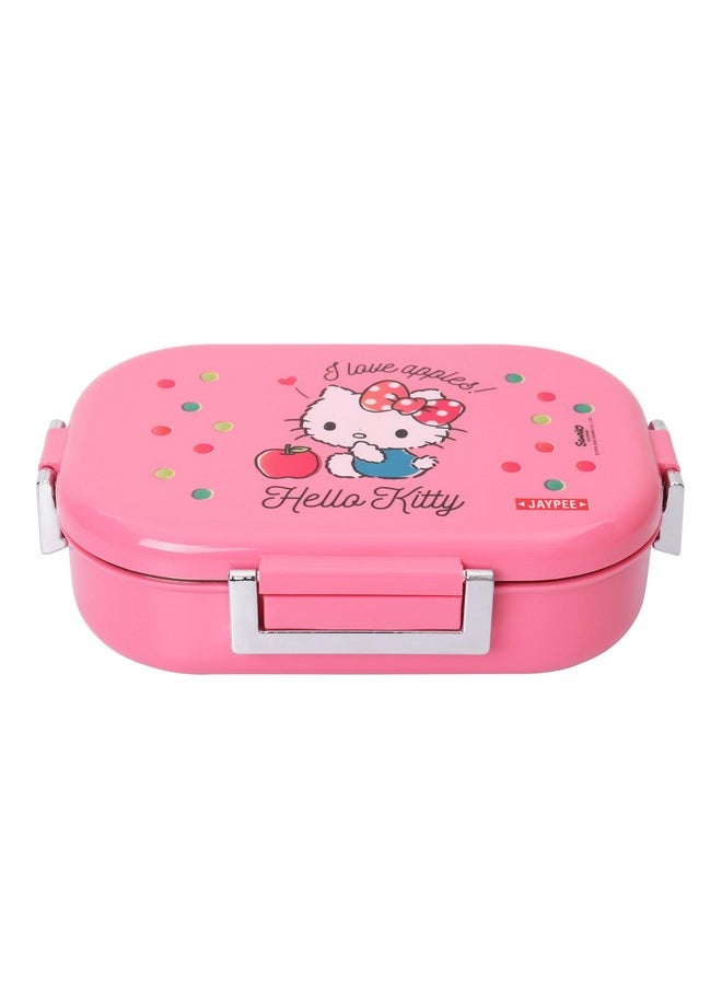 JAYPEE Missteel Hello Kitty Lunch Box Plastic with Inner Stainless Steel Lunch Box for Kids School Girls, Picnic Airtight Leak- Proof Tiffin Box 650 ml,Pink