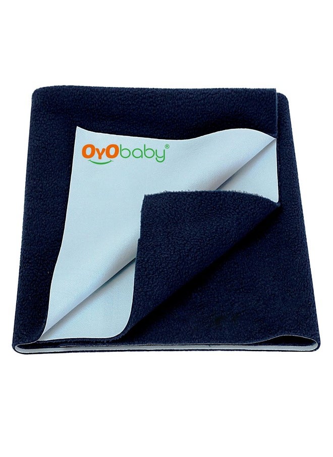 OYO BABY Waterproof Quick Dry Sheet for Baby| Bed Pad | Baby Bed Protector Sheet for Toddler Children (X-Large (200cm x 140cm), Dark Blue)