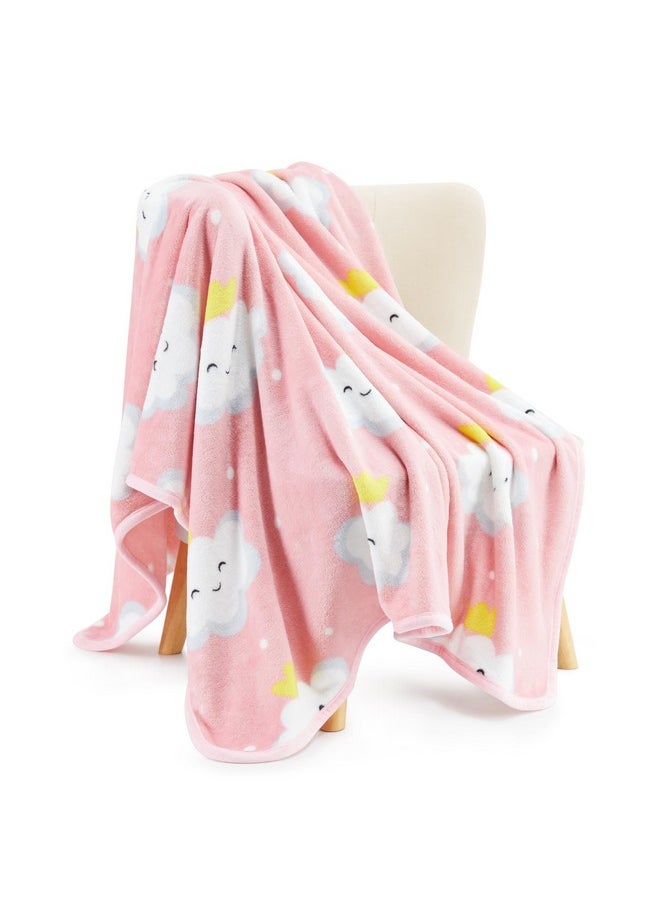 TILLYOU Micro Fleece Plush Baby Blanket Soft Crib Blanket for Toddler Bed, Fuzzy Cozy Winter Warm Kids Blanket for Daycare or Preschool, Fluffy Flannel Nap Blanket Oversized, 39ââ‚¬Âx47ââ‚¬Â Pink