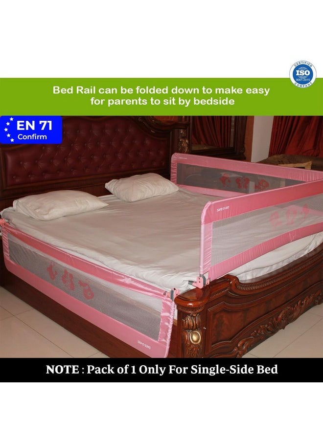 SAFE-O-KID® One Year Warranty Fully Foldable Bed Rail Guard, EN 71 Certified - Pink (6FT/183CM), Pack of 1