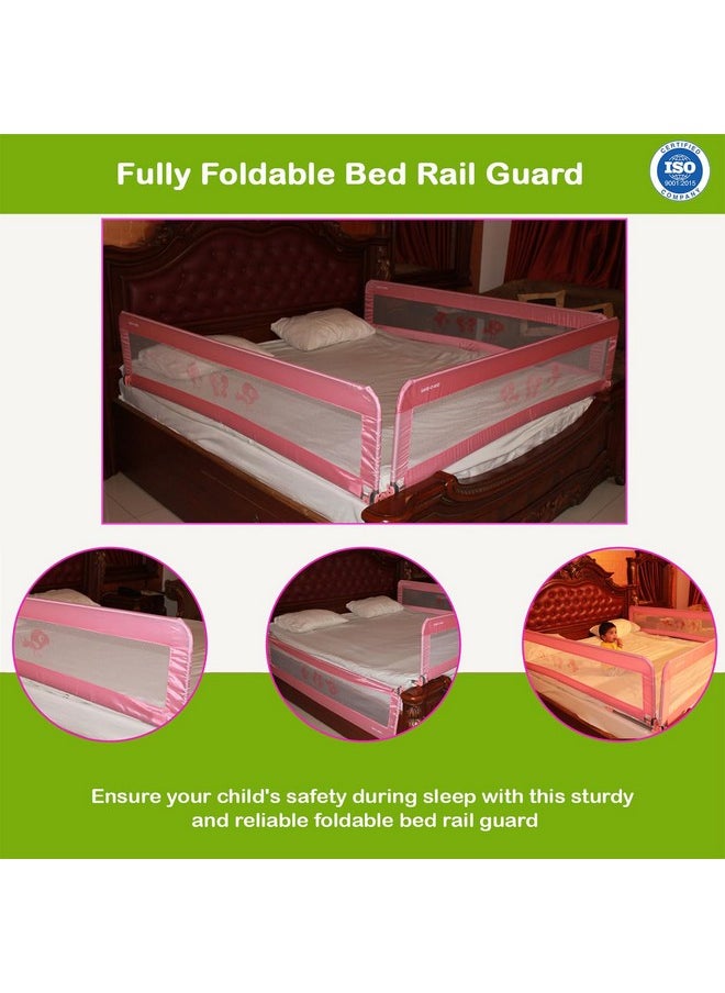 SAFE-O-KID® One Year Warranty Fully Foldable Bed Rail Guard, EN 71 Certified - Pink (6FT/183CM), Pack of 1