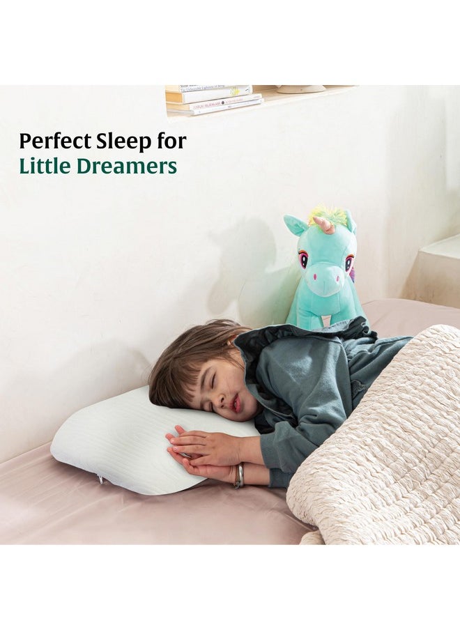 The White Willow Junior Size Memory Foam Soft Bed Sleeping Baby Pillow for Kids for Extra Neck Support with Soft Removable Pillow Cover Special Butterfly Shaped (20