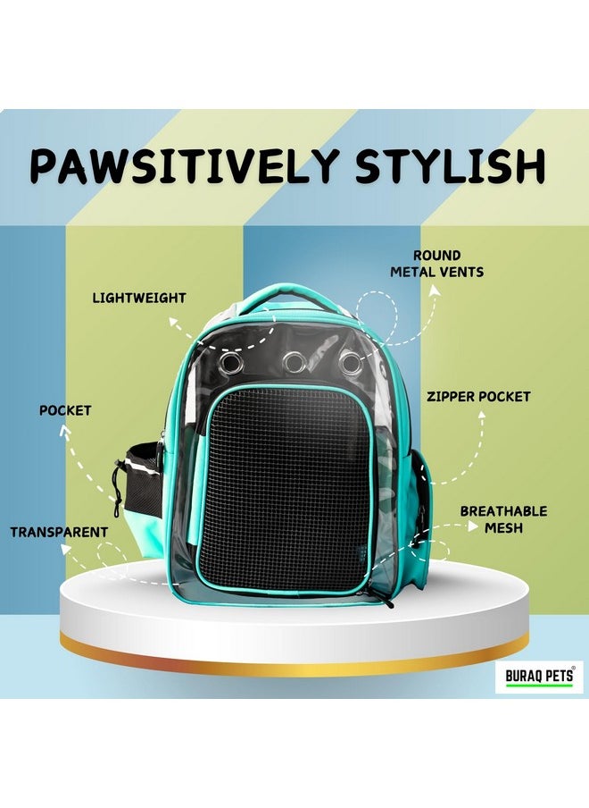 Buraq Pets Explorer Pet Carrier Backpack, Designed with Breathable Space, Ventilated,Ideal Cat House, Portable Cat Bag, Secure and Comfortable Cat Carrier Travel Bag for Outdoor Use (Black)