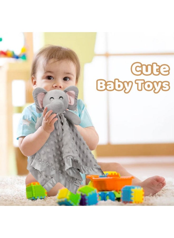 Pro Goleem Elephant Security Blanket, Soft Lovey Unisex Lovie Baby Gifts for Newborn Boys and Girls Snuggle Toy Stuffed Animal Grey 16 Inch