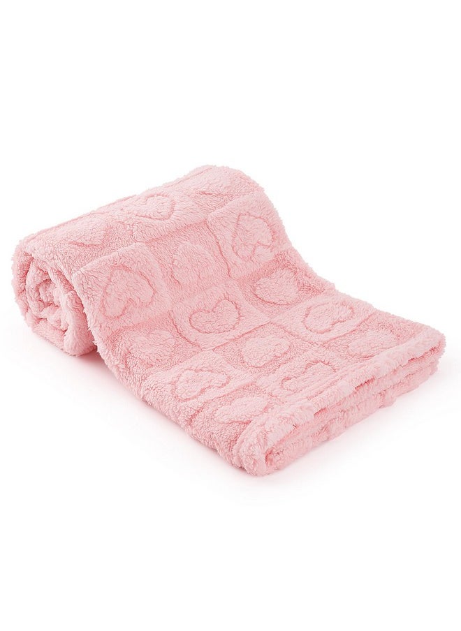 Plush Soft with Heart Checkered Baby Blanket,Fleece Infant Toddler Blankets for Girls Boys,Warm Lightweight Breathable Newborn Receiving Blankets for Crib Stroller 30