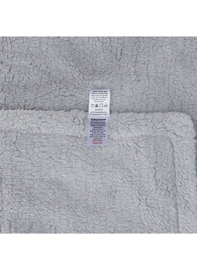 Hudson Baby Unisex Baby Plush Mink and Sherpa Blanket, Gray Clouds, One Size
