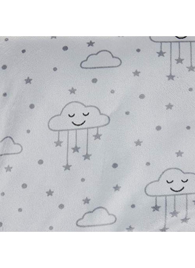 Hudson Baby Unisex Baby Plush Mink and Sherpa Blanket, Gray Clouds, One Size