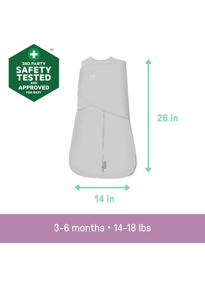 Ingenuity by SwaddleMe Arms Free Convertible Baby Swaddle, Size 3-6 Months, 14-18 Pounds, Arms Swaddled in or Out, 1.0 TOG - Happy Elephant