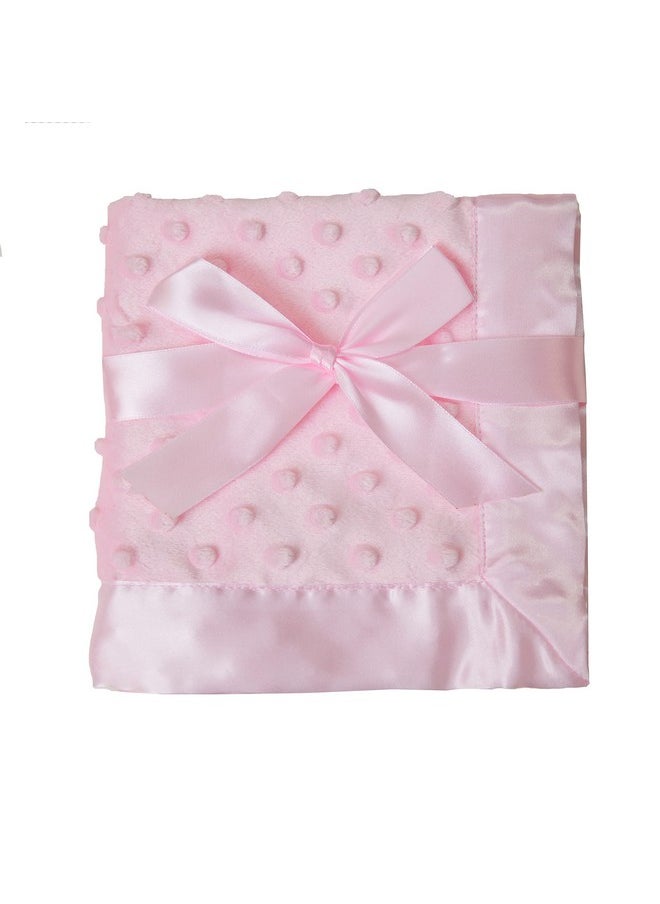 American Baby Company Heavenly Soft Chenille Security Blanket, 2-Layer Design with Minky Dot & Silky Satin, Pink, 14