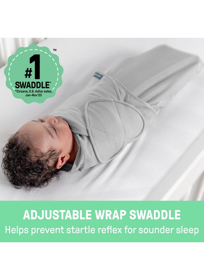 Ingenuity SwaddleMe Monogram Collection Baby Swaddle, 100% Cotton, Improves Sleep & Calms Startle Reflex, 0-3 Months, Pocket Fold Design for Easy Changes, 1.0 TOG, 3-Pack - Dino Mite