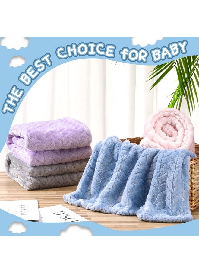 Frienda 4 Pcs Baby Fuzzy Blanket Fluffy Baby Blanket for Boys Girls Soft Warm Baby Receiving Blankets Nursery Bed Blanket Toddler Infant Newborn Receiving Blanket, 32 x 24 Inch (Elegant Color)