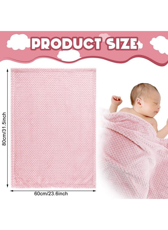 Frienda 4 Pcs Baby Fuzzy Blanket Fluffy Baby Blanket for Boys Girls Soft Warm Baby Receiving Blankets Nursery Bed Blanket Toddler Infant Newborn Receiving Blanket, 32 x 24 Inch (Pink Color)