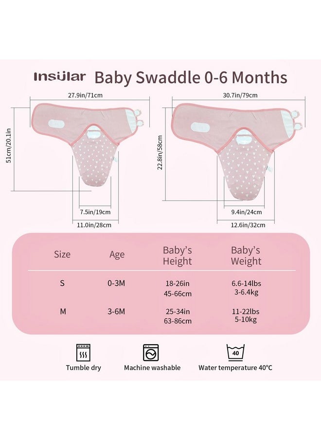 insular Baby Swaddle Wrap, Swaddle Blanket for Newborn and Infant, Adjustable Swaddle Set for Boy and Girl, Soft Cotton Baby Sleep Sack 3 Pack (Small(0-3 Month), Rainbow)