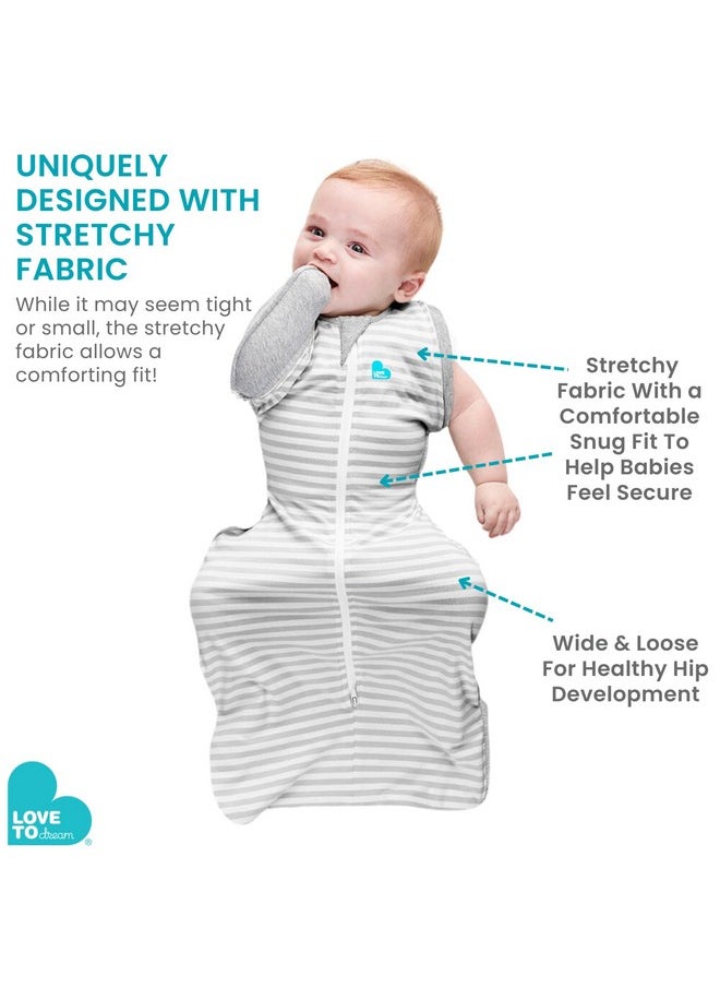 Love to Dream Swaddle Up Transition Swaddle, Patented Zip-Off Wings, Gently Help Baby Transition from Being Swaddled to Arms Free When Showing Signs of Rolling, 1.0 TOG, 13-19 lbs, Gray