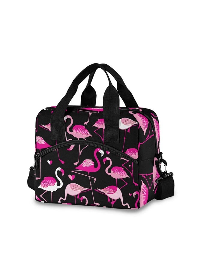 ALAZA Pink Flamingo Animal Insulated Lunch Box Reusable Cooler Bags with Shoulder Strap for Women Men Adults, 19-Can (12.5L)