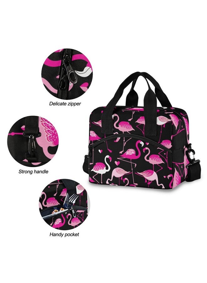 ALAZA Pink Flamingo Animal Insulated Lunch Box Reusable Cooler Bags with Shoulder Strap for Women Men Adults, 19-Can (12.5L)