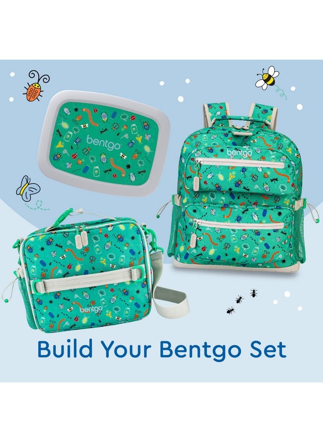 Bentgo Kids Lunch Bag - Durable, Double-Insulated Lunch Bag for Kids 3+; Holds Lunch Box, Water Bottle, & Snacks; Easy-Clean Water-Resistant Fabric & Multiple Zippered Pockets (Bug Buddies)