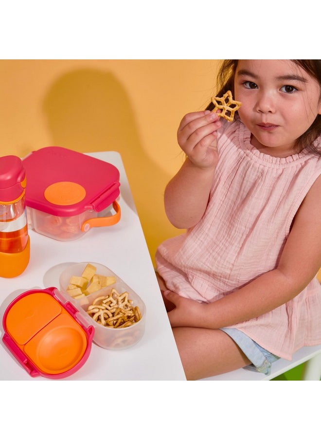 b.box Snack Box for Kids & Toddlers: 2 Compartment Snack Containers, Mini Bento Box, Lunch Box. Leak Proof, BPA free, Dishwasher safe. School Supplies. Ages 4 months+ (Lemon Sherbet, 12oz capacity)