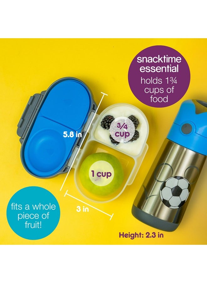 b.box Snack Box for Kids & Toddlers: 2 Compartment Snack Containers, Mini Bento Box, Lunch Box. Leak Proof, BPA free, Dishwasher safe. School Supplies. Ages 4 months+ (Lemon Sherbet, 12oz capacity)