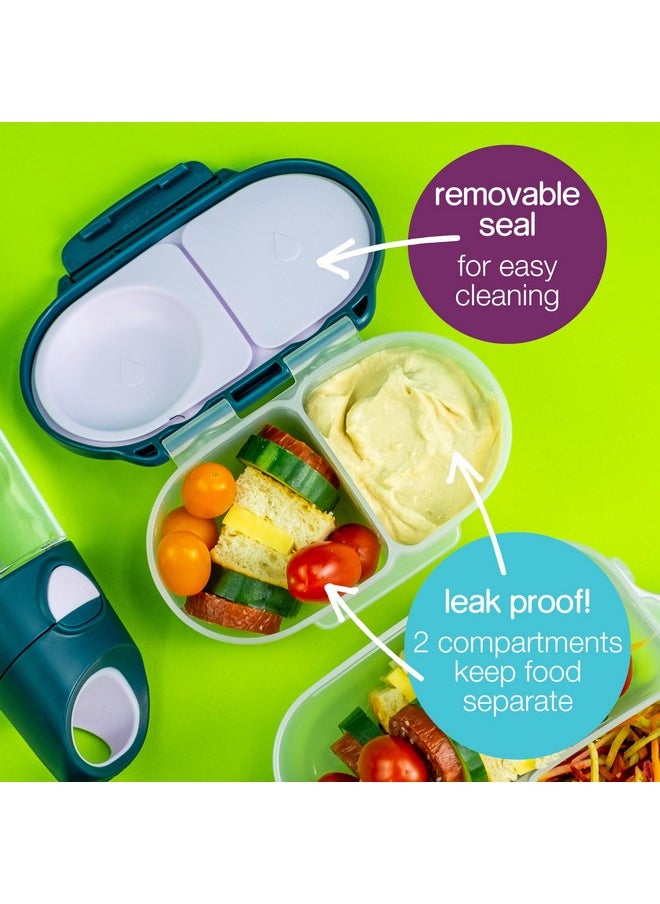 b.box Snack Box for Kids & Toddlers: 2 Compartment Snack Containers, Mini Bento Box, Lunch Box. Leak Proof, BPA free, Dishwasher safe. School Supplies. Ages 4 months+ (Lemon Sherbet, 12oz capacity)