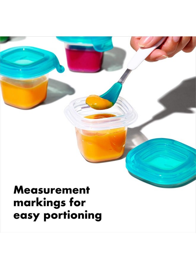 OXO Tot Silicone Baby Food Storage Containers, Teal, Set of Six 2oz Containers