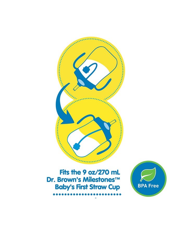 Dr. Brown's Baby's First Straw Cup Straw Replacement Kit with One Straw and One Cleaning Brush, BPA Free