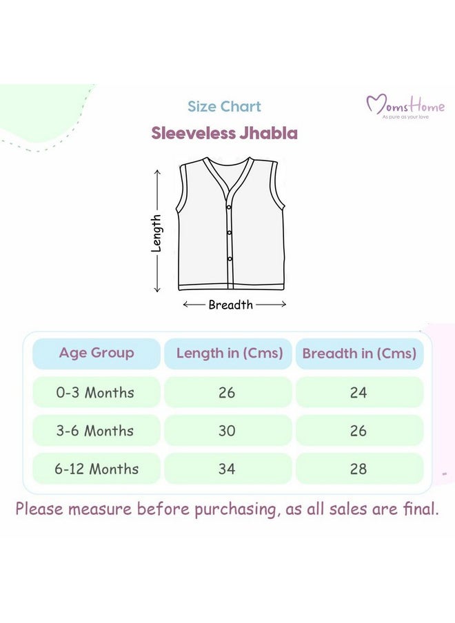 MOM'S HOME Baby Unisex Organic Cotton Muslin Jhabla | Pack of 5 (0-3 Months)