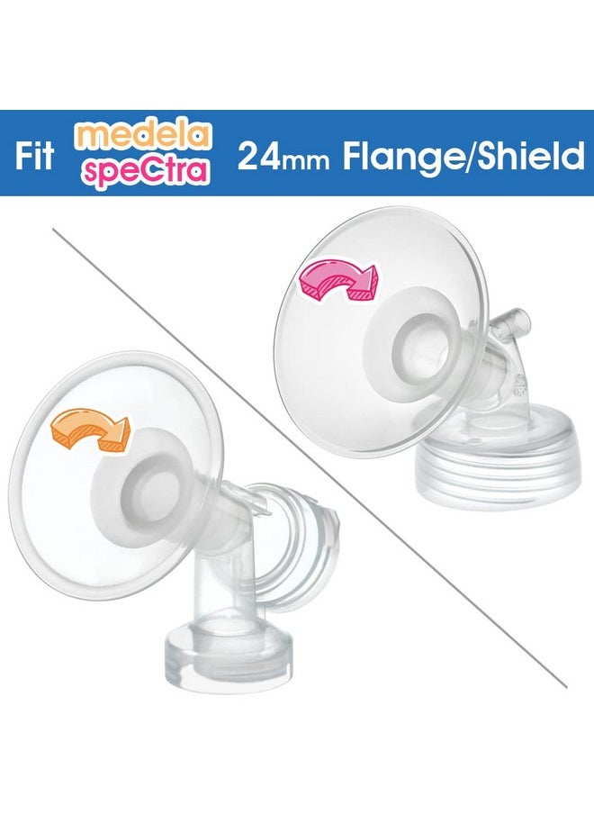 Maymom Flange Inserts 19 mm for Medela, Spectra 24 mm Shields/Flanges, Momcozy/Willow Wearable Cup. Compatible with Medela Freestyle, Harmony to Reduce 24mm Nipple Tunnel Down to 19 mm; 2pc/Each