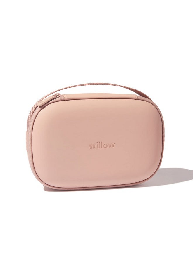 Willow Breast Pump Carrying Case, Dusty Pink, Use with Hands Free Wearable Breast Pumps, Ultra Durable Hard Shell Breast Pump Case with Removable Tray, Compact and Discreet