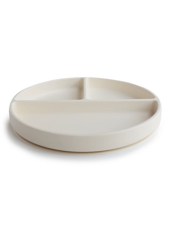 mushie Silicone Suction Plate | BPA-Free Non-Slip Design (Ivory)