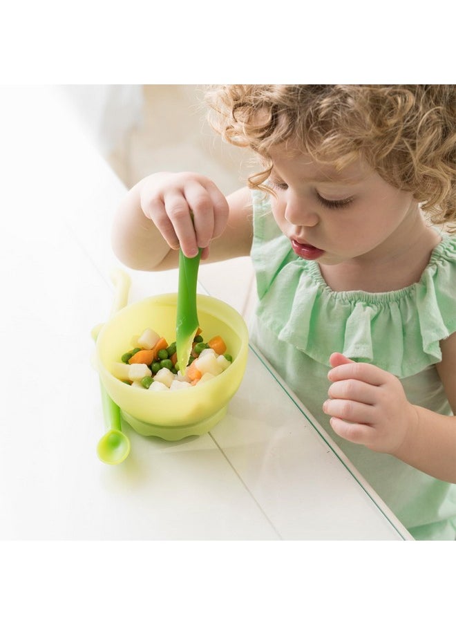 Olababy 100% Silicone Soft-Tip Training Spoon for Baby Led Weaning 2pack (Kiwi/Blueberry)