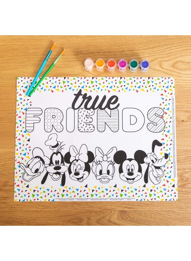 Disney Baby by J.L. Childress Disposable ColorMe Placemats - Paper Stick-On Placemats with Coloring Fun, Airplane Tray Table Cover - Pack of 24