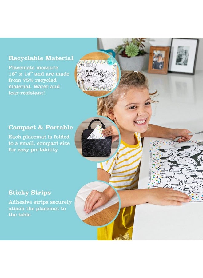 Disney Baby by J.L. Childress Disposable ColorMe Placemats - Paper Stick-On Placemats with Coloring Fun, Airplane Tray Table Cover - Pack of 24