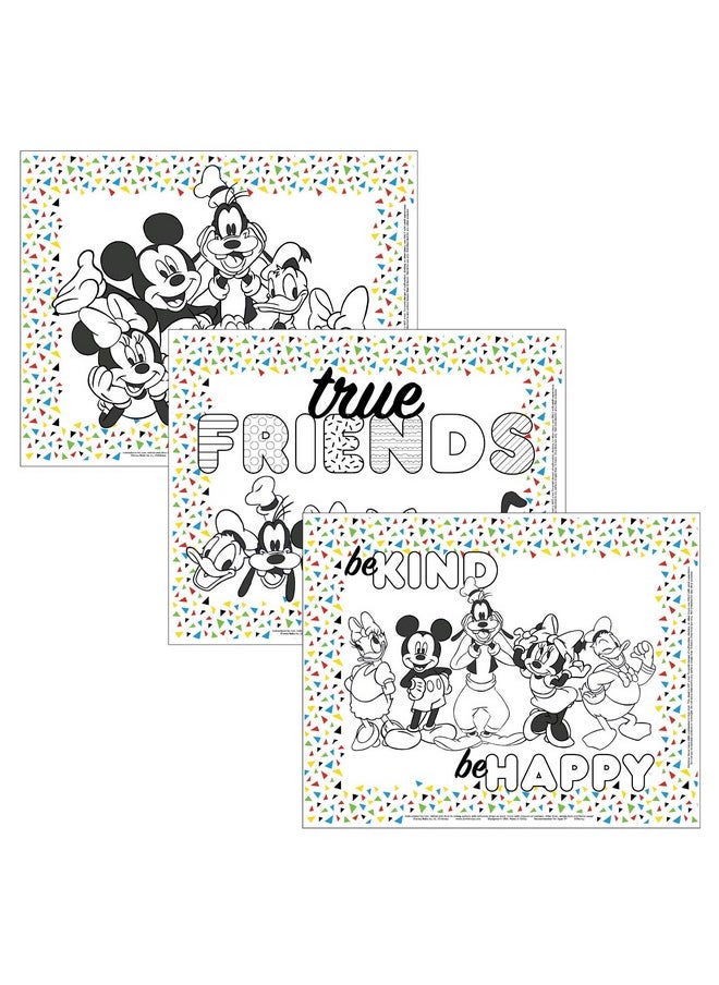 Disney Baby by J.L. Childress Disposable ColorMe Placemats - Paper Stick-On Placemats with Coloring Fun, Airplane Tray Table Cover - Pack of 24