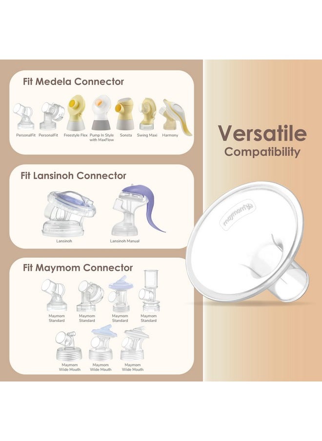 Maymom MyFit 17 mm Shields Small; Compatible with Medela Breast Pumps-PersonalFit, Freestyle, Harmony, Maxi, Freestyle Flex Connector; Connect to Maymom Widemouth/Narrow Connector, 2pcs