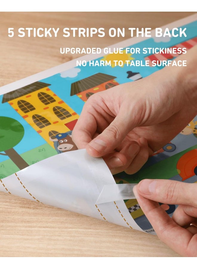 Disposable Stick-on Placemats 40 Pack for Baby & Kids, Toddler Placemats in Reusable Pouch 12