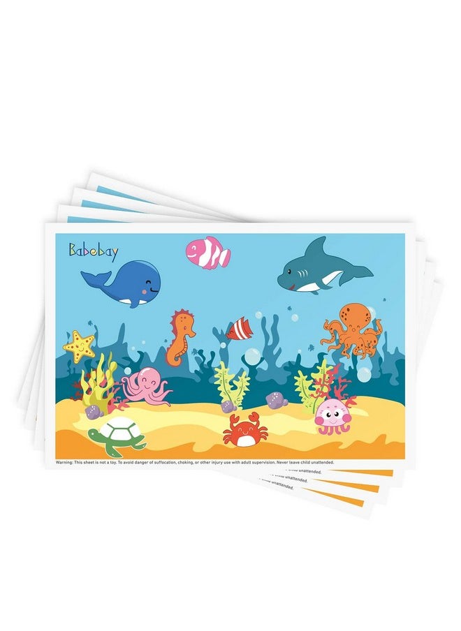 Disposable Stick-on Placemats 40 Pack for Baby & Kids, Toddler Placemats in Reusable Pouch 12