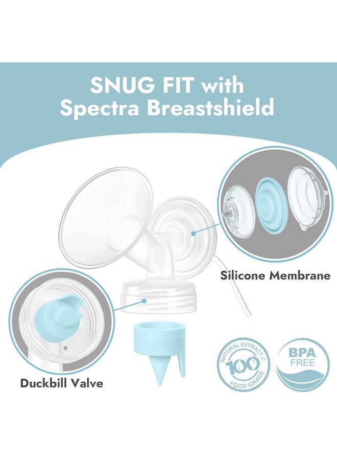 ] Papablic Duckbill Valves And Silicone Membrane Compatible With Spectra S1, S2 And 9 Plus Breastpumps, Not Original Spectra Pump Parts, Bpa/Dehp Free, Blue