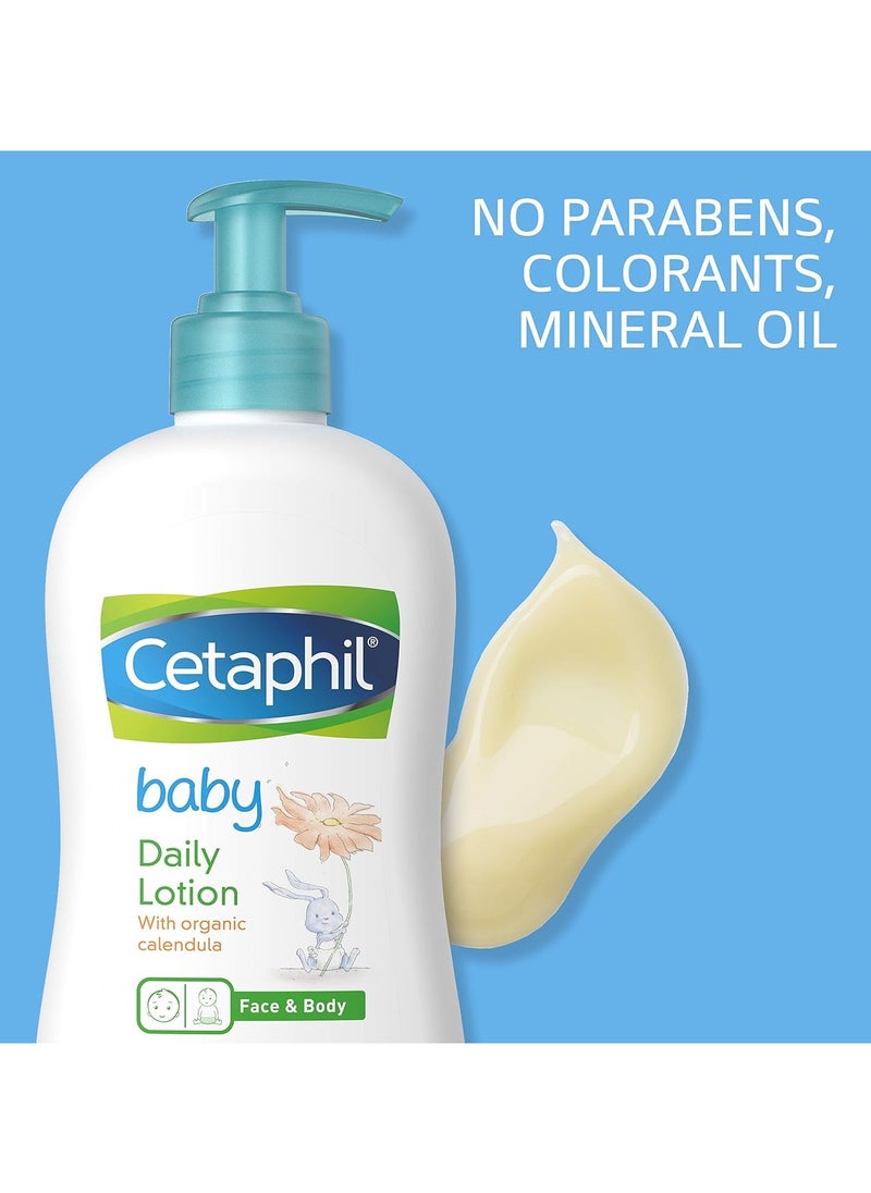 Cetaphil Baby Daily Lotion,Face & Body Moisturizing Lotion for Sensitive Skin with natural Calendula,13.5 FL OZ (399ml)