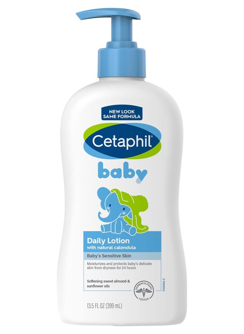 Cetaphil Baby Daily Lotion,Face & Body Moisturizing Lotion for Sensitive Skin with natural Calendula,13.5 FL OZ (399ml)