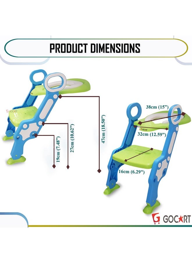 GOCART WITH G LOGO Foldable Baby Potty Training Chair with Adjustable Ladder Children's Potty Baby Toilet Seat Infant Toilet Training Folding Seat