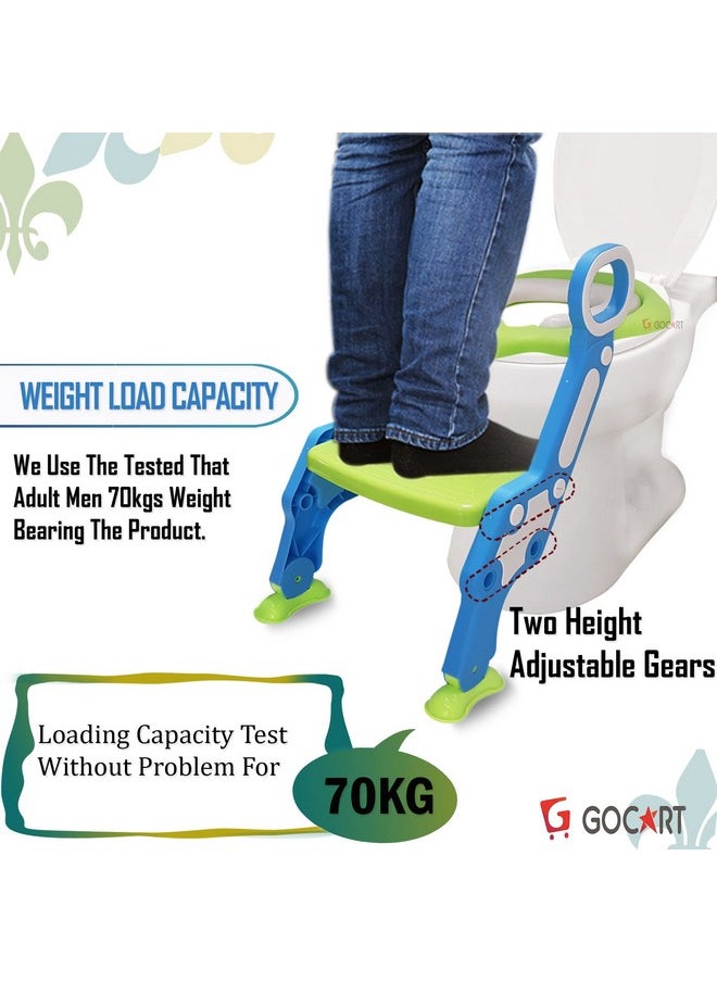 GOCART WITH G LOGO Foldable Baby Potty Training Chair with Adjustable Ladder Children's Potty Baby Toilet Seat Infant Toilet Training Folding Seat